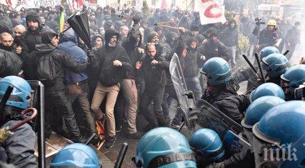 протестите флоренция пострадали трима полицейски служители