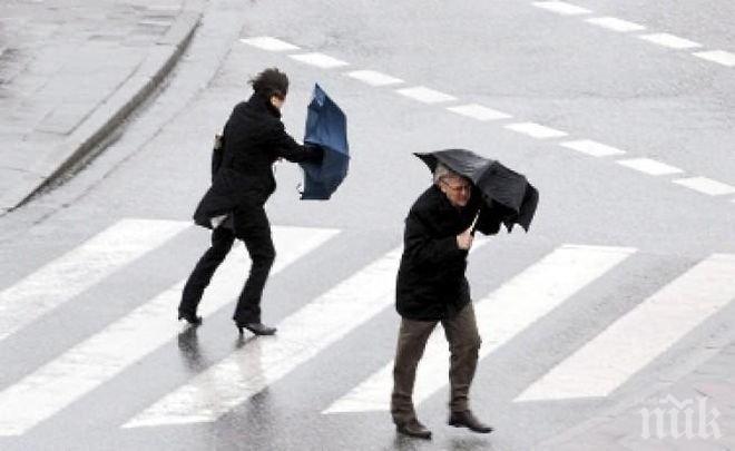 Силен вятър брули цялата страна, в София валят сигнали за паднали огради