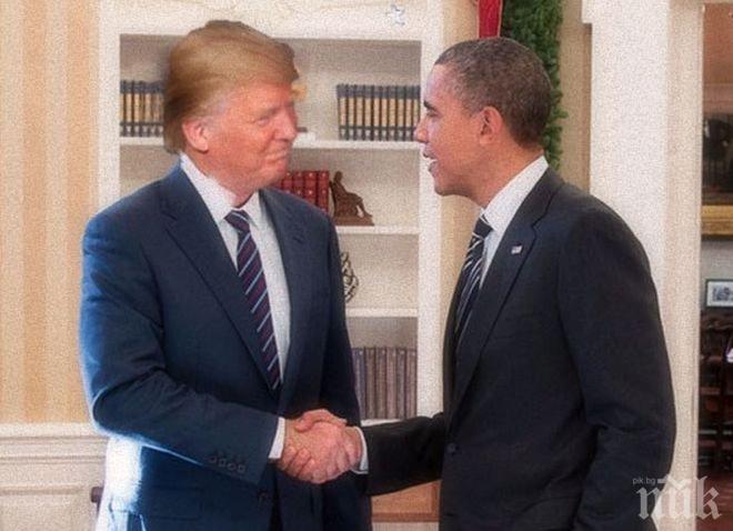 ВЪЛНУВАЩ МИГ! Обама приема Тръмп в Овалния кабинет