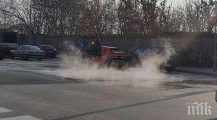 крайни мерки спъват колите легнали полицаи отсечка убиец пловдивски булевард снимки