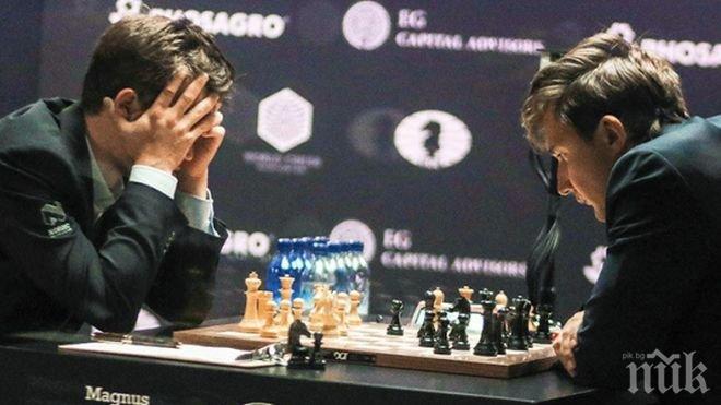 Карлсен и Карякин 5,5:5,5 партия преди края