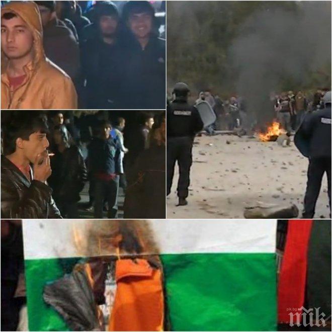 ИЗВЪНРЕДНО! Водят в прокуратурата афганистанеца, запалил българското знаме 