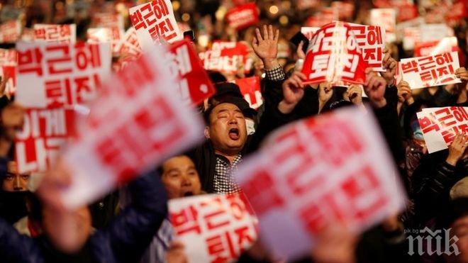  За пета седмица стотици хиляди протестираха в Южна Корея срещу президента