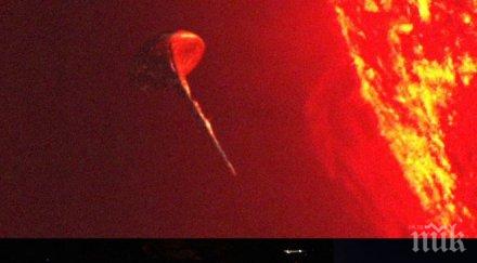 сензационно учени заснеха извънземен кораб зарежда гориво слънцето видео