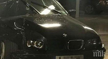 некадърен шофьор размаза бмв подземния паркинг мол галерия неуспешен дрифт снимки