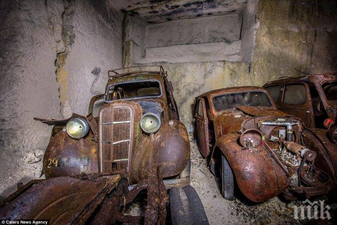 Уникално! Белгиец откри забравени от времето на Втората световна война коли, струващи днес милиони! (СНИМКИ)