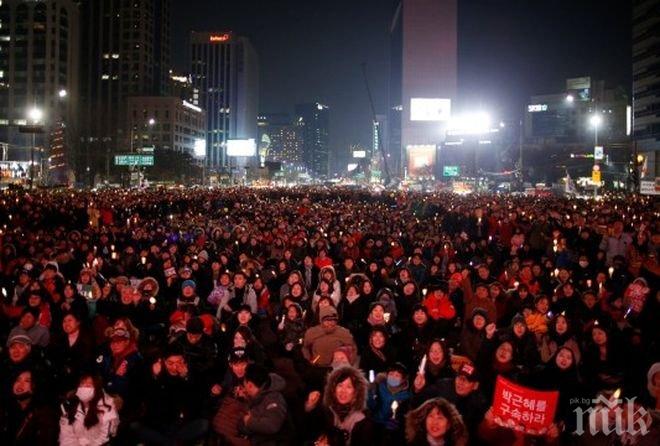 В Южна Корея не се шегуват! 2,3 млн. души излязоха на протест срещу президента