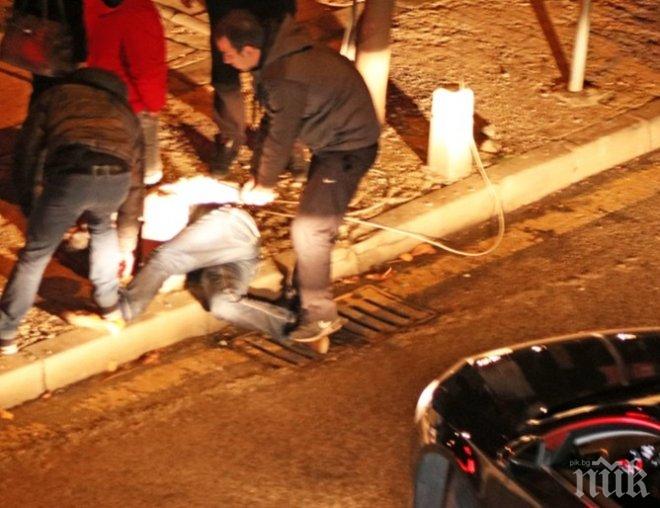 Ето как столичани задържат кьоркютук пиян мъж, ударил две коли в центъра на София (СНИМКИ)