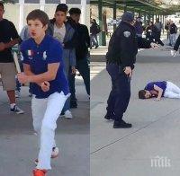 ЕКШЪН! Простреляха 14-годишен ученик, който размахвал нож пред съучениците си (ВИДЕО)