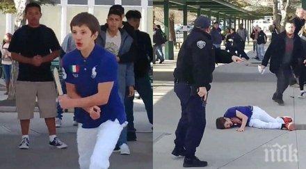 екшън простреляха годишен ученик размахвал нож съучениците видео