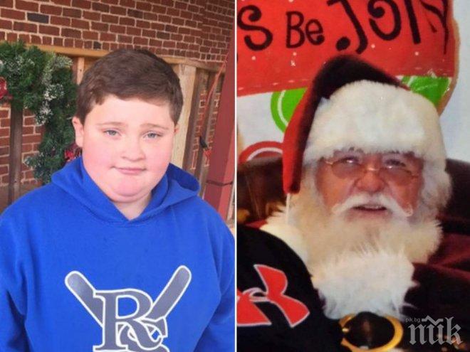 ГАДОСТ! Дядо Коледа разплака дебеличко хлапе, каза му да намали хамбургерите и пържените картофи 