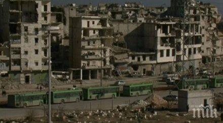 пробив автобуси влязоха алепо евакуират хората