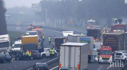 ужасяваща катастрофа франция верижен сблъсък коли уби петима души десетки ранени