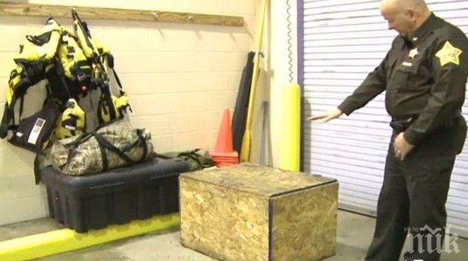 ЗЛОВЕЩА НАХОДКА! Полицаи откриха тригодишно момиченце заключено в кутия 