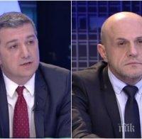 ИСКРИ В ЕФИР! БСП и ГЕРБ в яростен сблъсък и преди Коледа! Стойнев атакува с червените опорни точки - от Плевнелиев до обществените поръчки, Дончев го посече с кратък коментар 