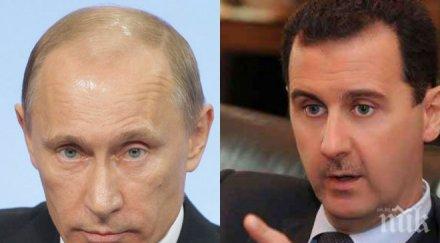 гореща телефонна линия путин звънна асад поздрави освобождението алепо