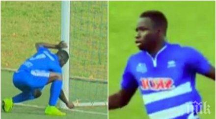 случва всеки ден забраниха магьосничеството африканския футбол играч направи нещо странно секунди вкара гол видео