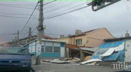 страшни виелици ураганен вятър обърна камион сливен снимки