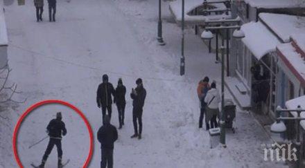 въпреки снежния двама ентусиасти тръгнаха ски центъра бургас видео