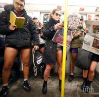 БЕЗ СТРАХ ОТ СТУДА! 200 човека пътуваха само по бельо в метрото в Берлин 