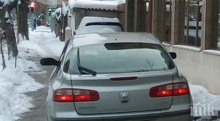 наглец шофьор намърда почистен тротоар пловдив снимка