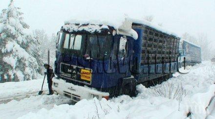 тапа осем камиона блокираха околовръстното шосе карлово движението спряно