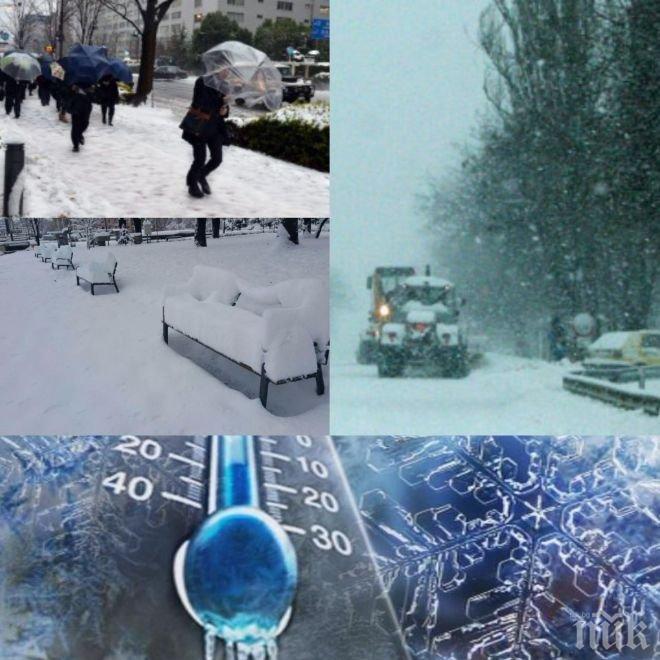 ЗИМАТА СЕ ЗАВРЪЩА! Новата седмица започва с обилни снеговалежи, падат и температурите