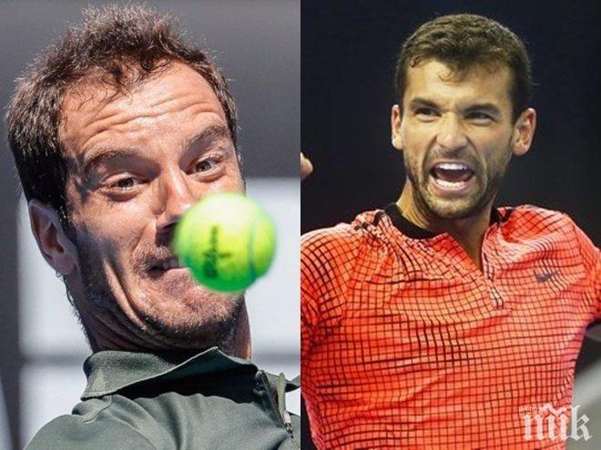 1:0 сета! Димитров поведе на Гаске!