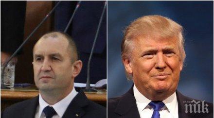 официално румен радев поздрави президента сащ доналд тръмп повод встъпването длъжност