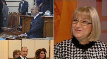извънредно цецка цачева първо интервю загубата напрежение герб стана парламента време речта радев