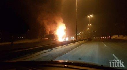 огнен автобус изгоря столицата чудо пострадали