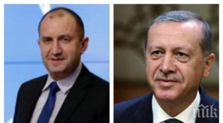 eрдоган поздрави радев двамата поговориха минути телефона