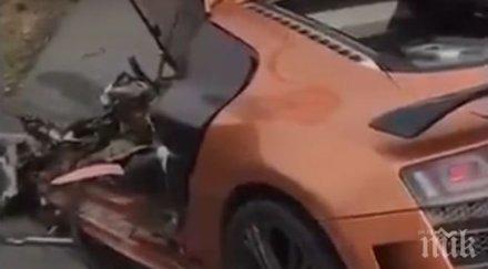 ужас младежи размазаха ауди 320 видео