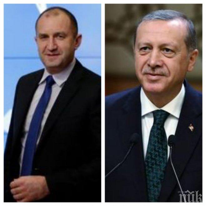 Eрдоган поздрави Радев, двамата си поговориха 10 минути по телефона