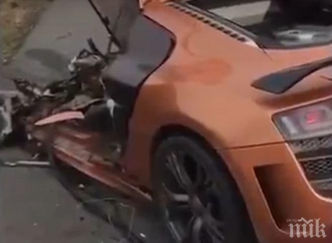 УЖАС! Младежи се размазаха с Ауди с 320 км/ч (ВИДЕО)