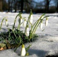 сибирския студ южен вятър повиши температурите слънцето грее щедро