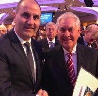 Цветанов се срещна с новия държавен секретар на САЩ Рекс Тилерсън