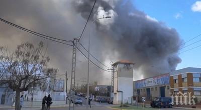 мощна експлозия испания подпали химически завод видео