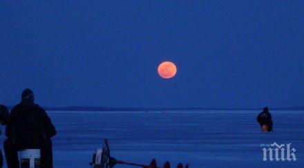 очаква нощ снежна луна пълнолуние затъмнение