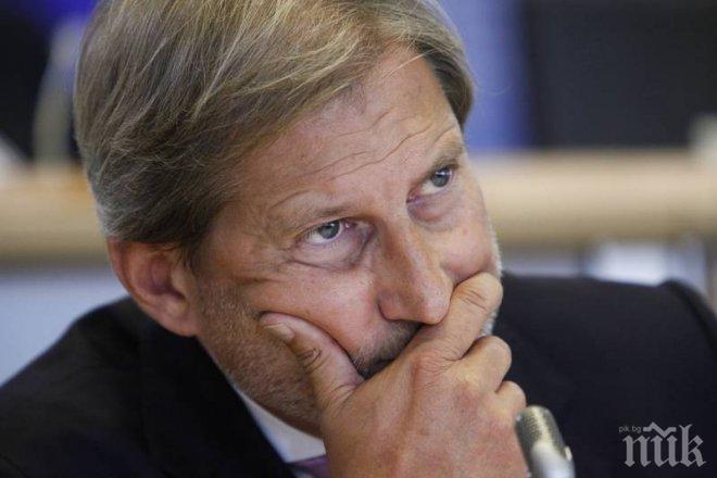 ВАЖНА ВИЗИТА! Еврокомисарят Хан пристигна на посещение в Македония