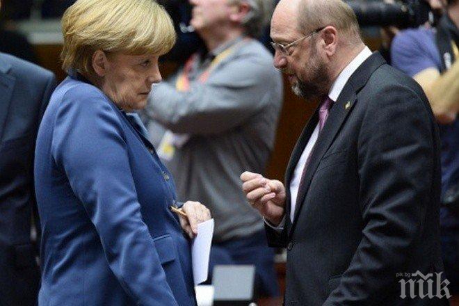 Шулц бие Ангела Меркел при пряк вот за канцлер