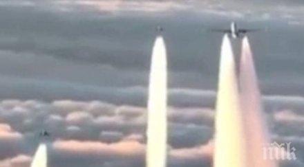 първи кадри германски изтребители вдигнаха мерник пътнически самолет видео