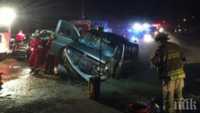 УЖАС НА ПЪТЯ! Автобус с деца излезе от пътя и се удари в стена-12 хлапета са ранени