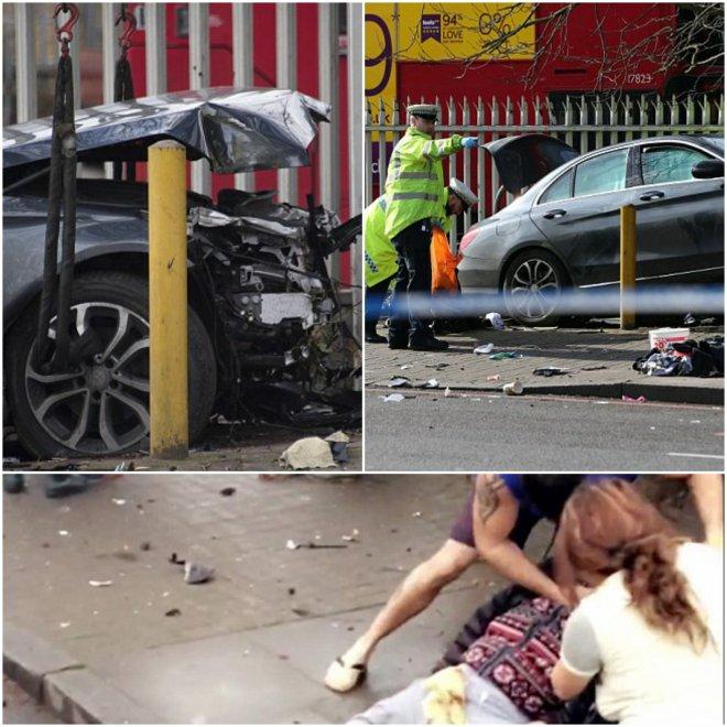 УЖАС НАСРЕД ЛОНДОН! Мъж вряза колата си в тълпа хора, окървавени жертви лежат на тротоара (ШОКИРАЩО ВИДЕО 18+ )

