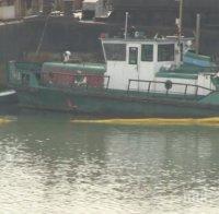 Кораб потъна наполовина в Дунав край Русе (ВИДЕО)