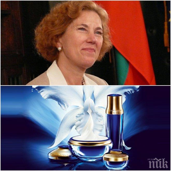 Клептомания или...! Елена Поптодорова посегнала на най-скъпата козметика! Вижте с какво глади бръчки бившата ни посланичка в САЩ