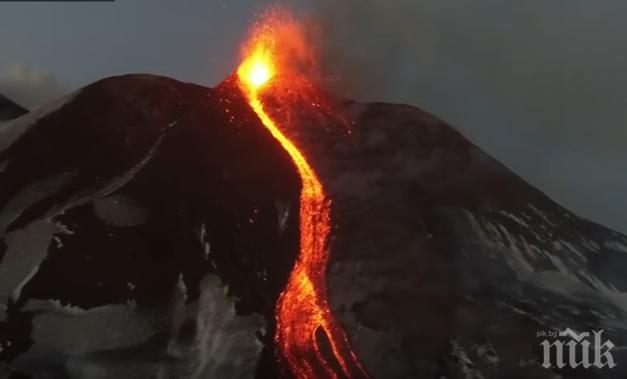 Вулканът Етна продължава да изригва (ВИЖТЕ КАДРИ ОТ ДРОН)