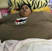Най-дебелата жена в света свали 100 кила, пренасят я с кран за операция