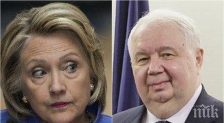 скандалът разраства руският посланик сащ срещал хора хилари