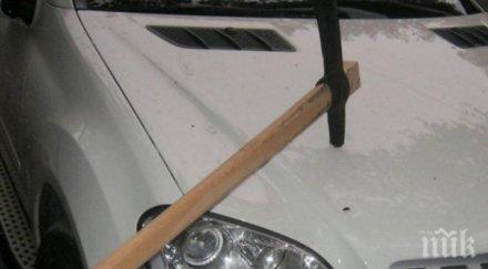 мъст мъж потроши кирка реното млада дама избута затапи кръстовище